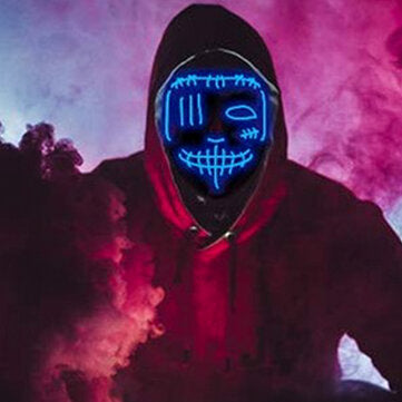Maske LED Mehrfarbige leuchtende Maske Leuchten Sie die Purge-Film-Kostüm-Party-Maske auf