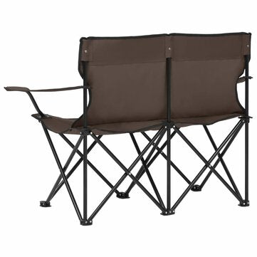 Campingstuhl 2-Personen-Klappstuhl aus Stahl für tragbares Strand-Wandern-Picknick-Finshing im Freien Braun