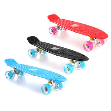 LED Mini Skateboard 22 '' 4 PU Rad Single Warping Board Jugendliche Kinder Skateboard