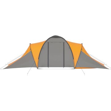 Campingzelt 4~6 Personen Familienzelt Winterzelt für Outdoor Camping Wandern Reisen Grau und Orange