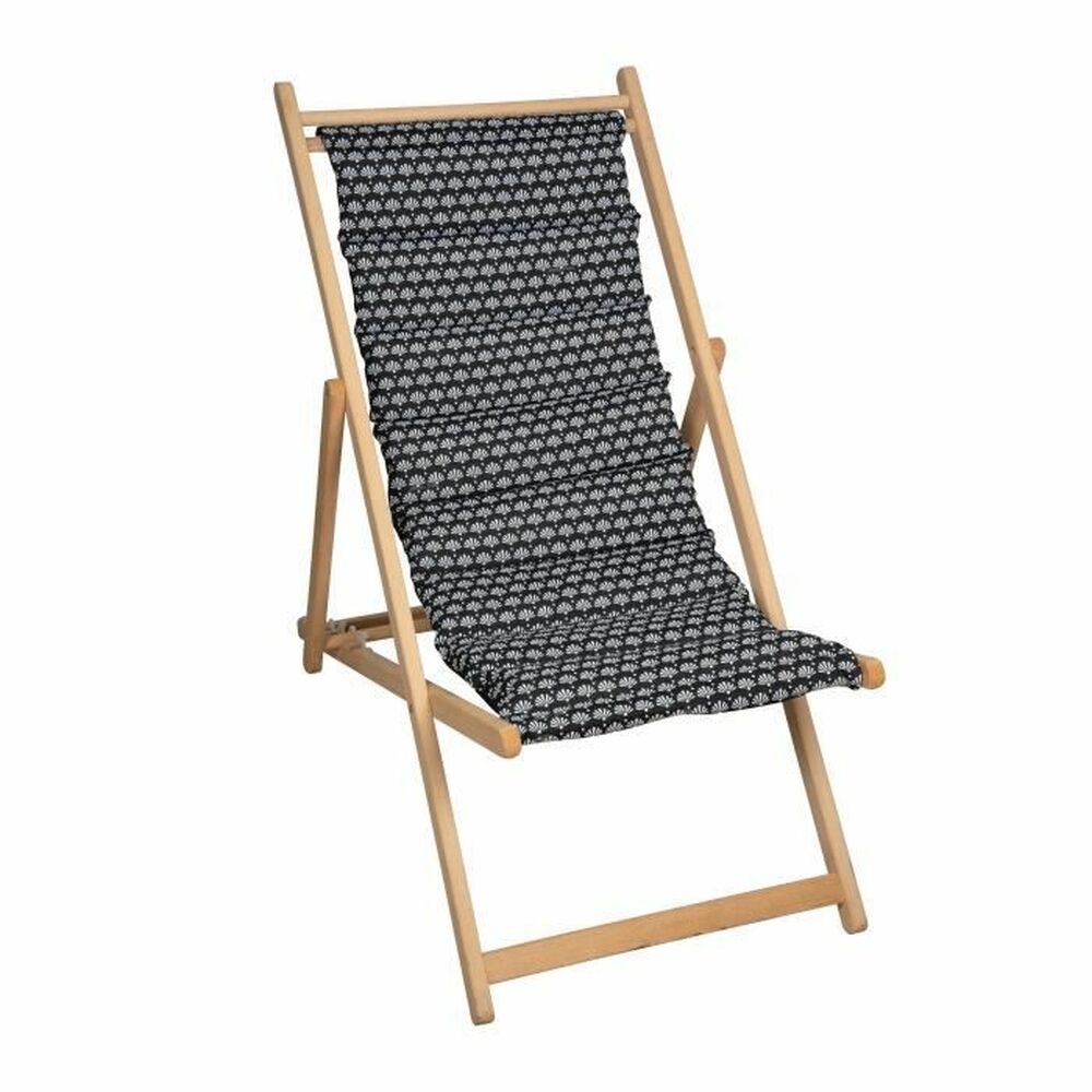 Solseng Jardin Prive Helsinki Campingstuhl Canvas-Stoff Buchenholz Schwarz/Weiß (106 x 55 x 95 cm)