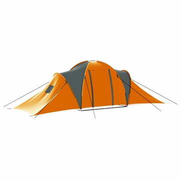 Wasserdichtes Campingzelt 6 ~ 9 Personen Tunnelzelt Großes Familienzelt für Camping Wandern Reisen Grau + Orange