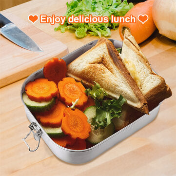 Charminer Lunchbox aus Edelstahl, Bento Box Metallversiegelte Lunchbox für auslaufsicheres Fassungsvermögen mit Fächern
