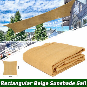 Sonnensegel rechteckig quadratisch 10 x 10 Outdoor UV Block 4-fixiertes Seil für Hof Terrasse Rasen Garten Beige