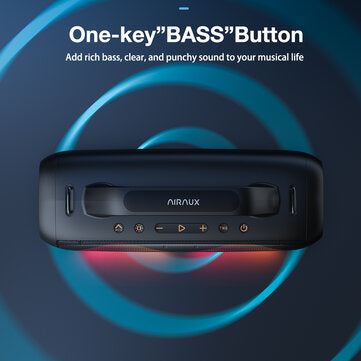 AirAux AA-DH1 50 W TWS Bluetooth V5.1 Lautsprecher 360° Bass 4500 mAh Batterie RGB-Effekt IPX5 Wasserdicht 2,0 kg Leichtgewichtige kabellose Klangbox für Reisen im Freien