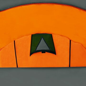 Wasserdichtes Campingzelt 2 ~ 4 Personen Tunnelzelt für Camping Wandern Reisen Fiberglasstangen Grau + Orange
