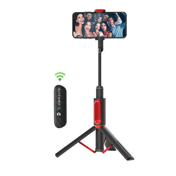 BlitzWolf® BW-BS10 All In One Tragbarer Bluetooth-Selfie-Stick, versteckte Telefonklemme mit einziehbarem Stativ