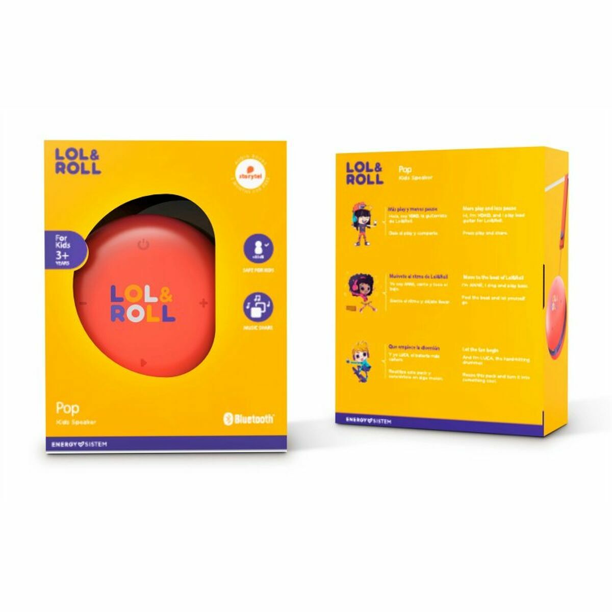 Tragbare Bluetooth-Lautsprecher Energy Sistem Lol&Roll Pop Kids Orange 5 W 500 mAh