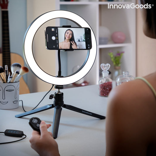 Selfie Lichtring mit Stativ und Fernbedienung Youaro InnovaGoods
