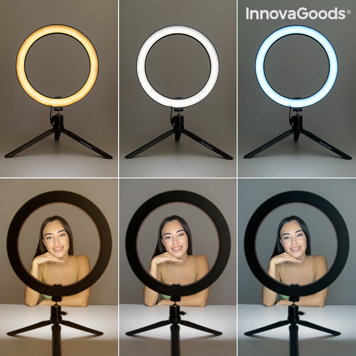 Selfie Lichtring mit Stativ und Fernbedienung Youaro InnovaGoods