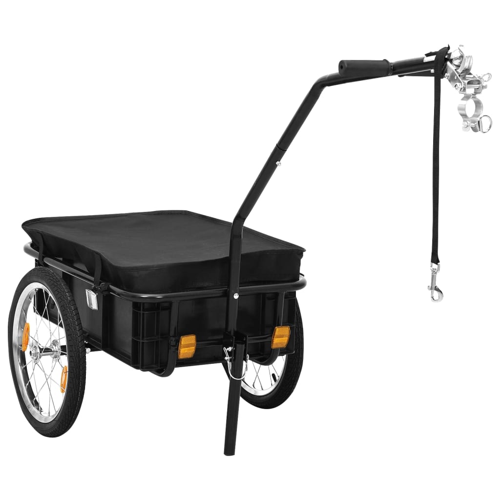 Fahrradanhänger/Handwagen 155x60x83 cm Stahl Schwarz