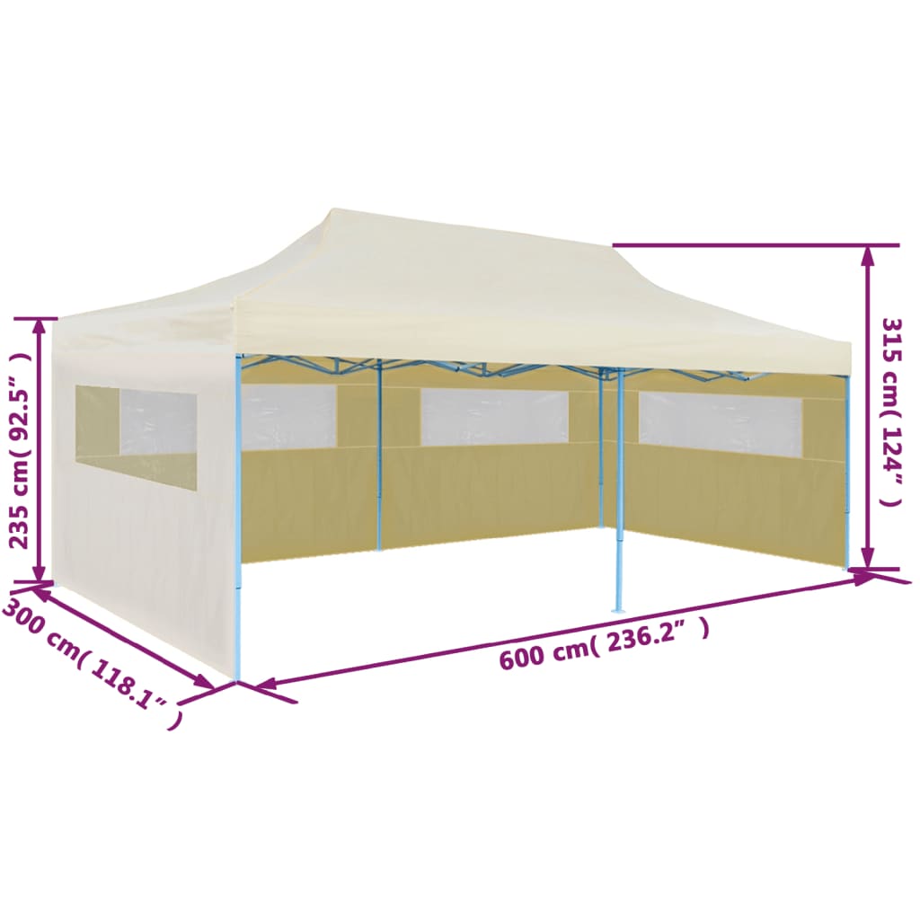 Pop-Up-Partyzelt Faltbar Creme 3×6 m