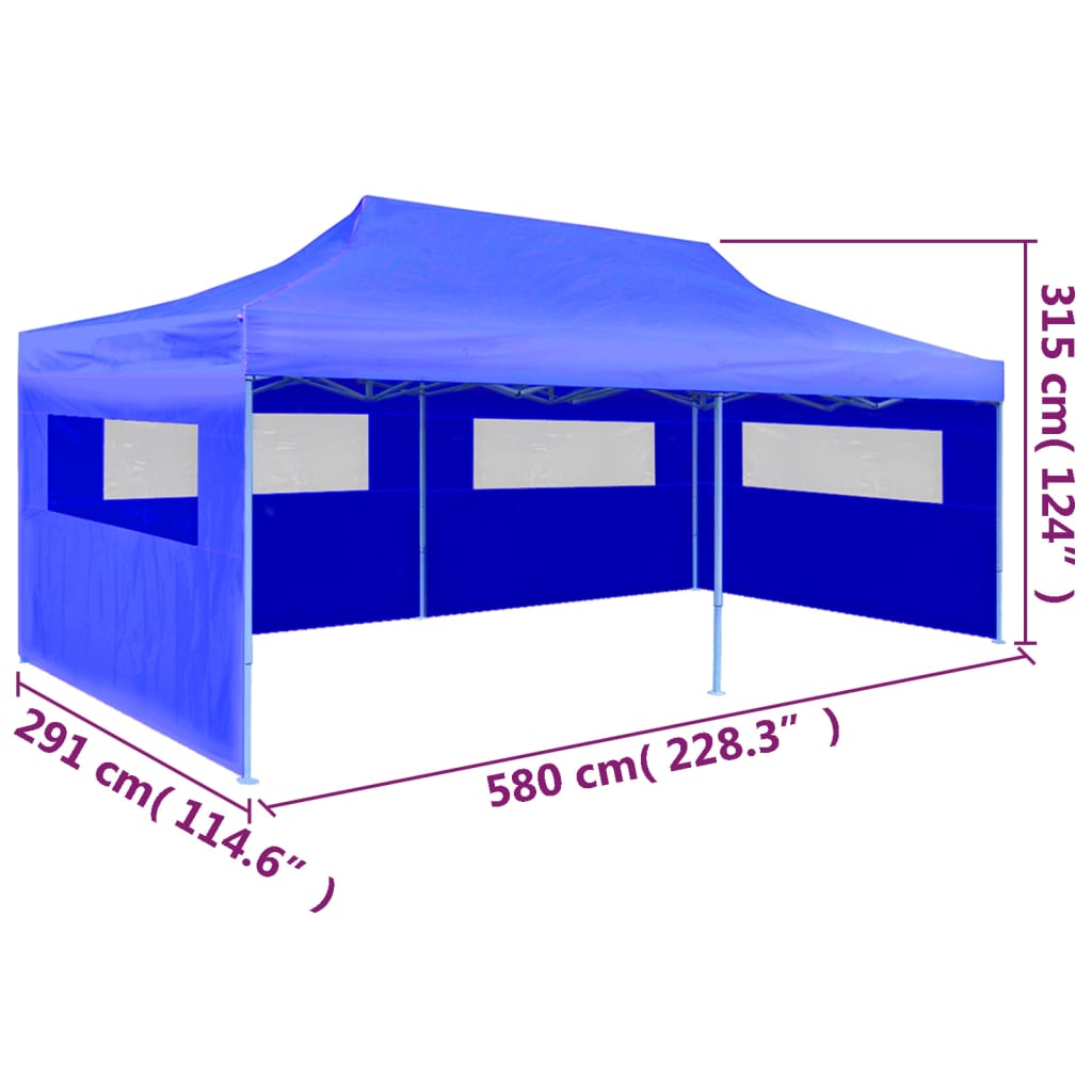 Pop-Up-Partyzelt Faltbar Blau 3×6 m