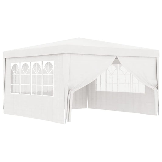 Profi-Partyzelt mit Seitenwänden 4×4 m Weiß 90 g/m²
