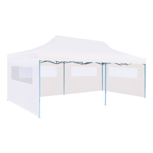 Pop-Up Partyzelt mit Seitenwänden Faltbar 3 x 6 m Stahl Weiß