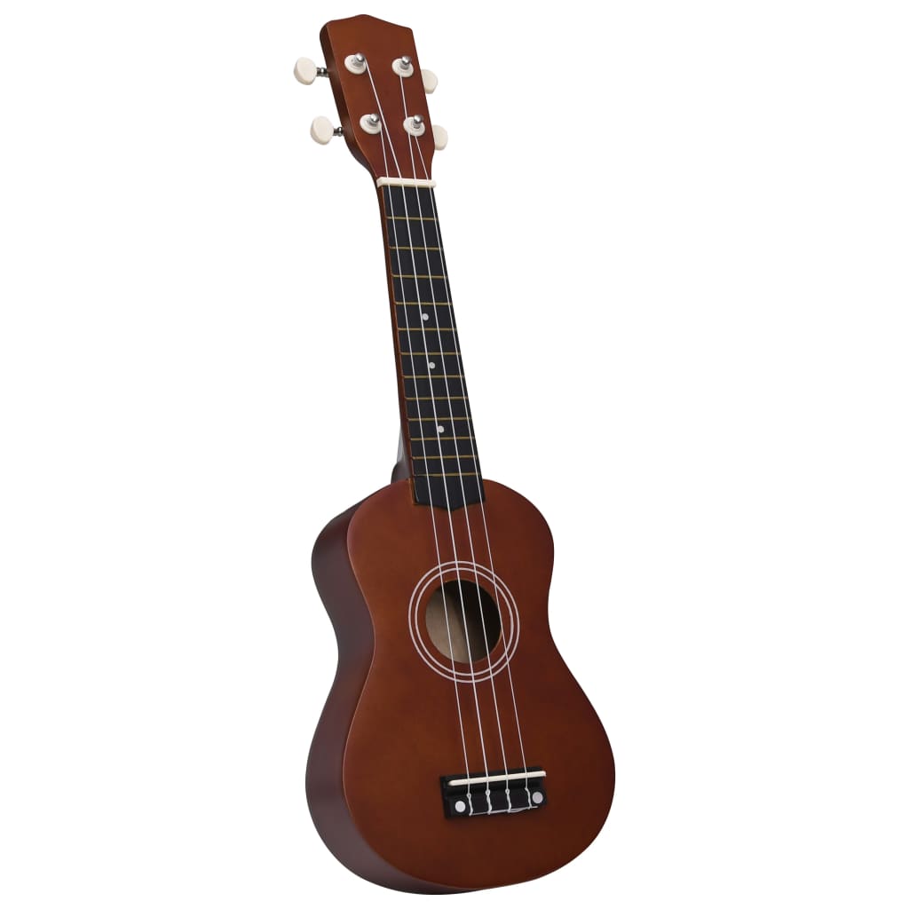 Sopran-Ukulele-Set mit Tasche für Kinder Dunkles Holz 21