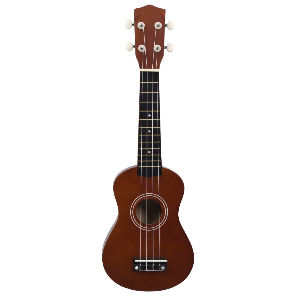 Sopran-Ukulele-Set mit Tasche für Kinder Dunkles Holz 21