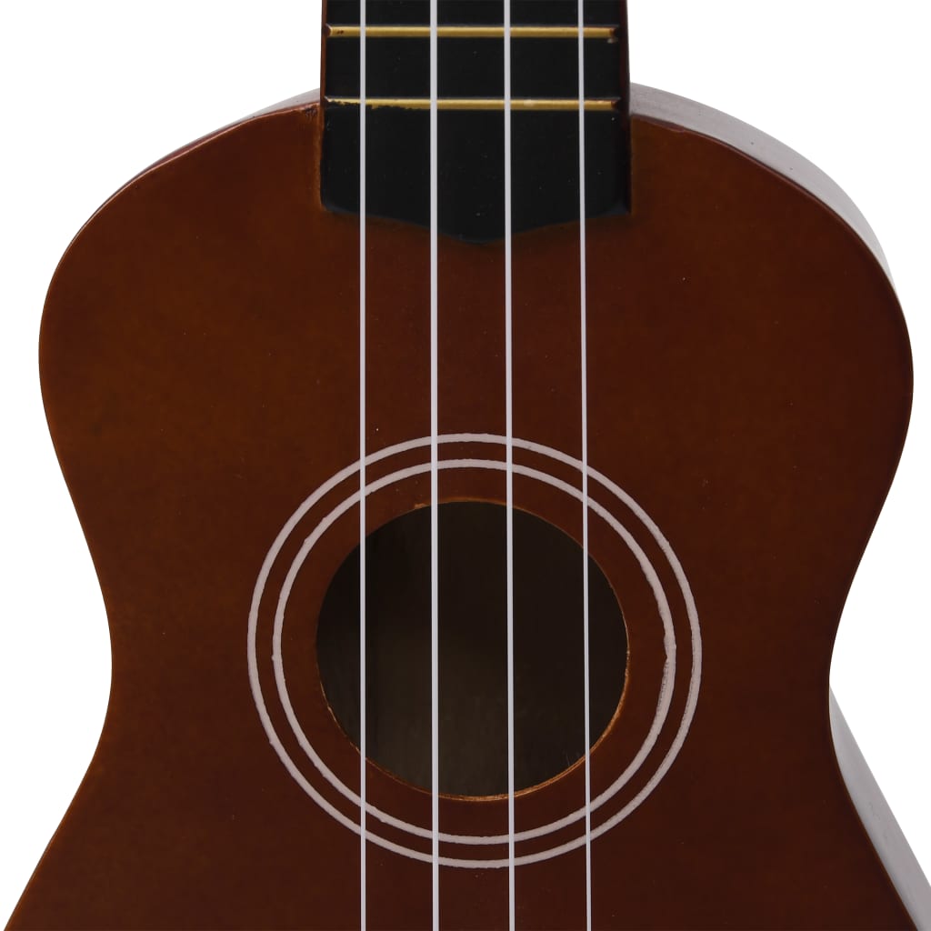 Sopran-Ukulele-Set mit Tasche für Kinder Dunkles Holz 21