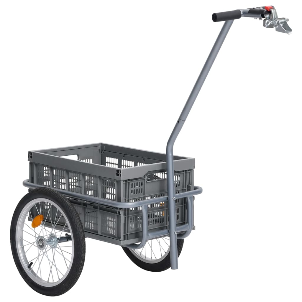 Fahrrad-Lastenanhänger Faltbare Transportbox 50 L Grau 150 kg