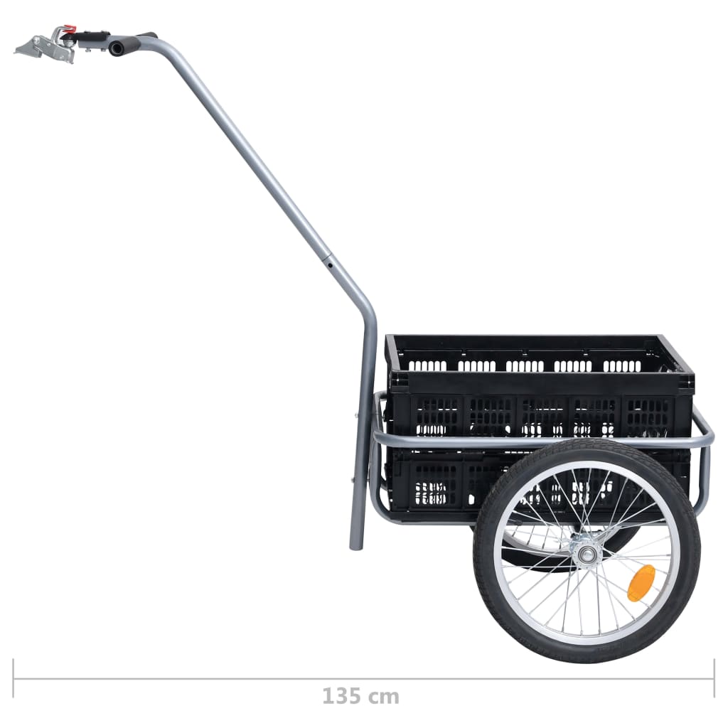 Fahrrad-Lastenanhänger Faltbare Transportbox 50 L Schwarz 150kg