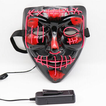 Maske LED Mehrfarbige leuchtende Maske Leuchten Sie die Purge-Film-Kostüm-Party-Maske auf
