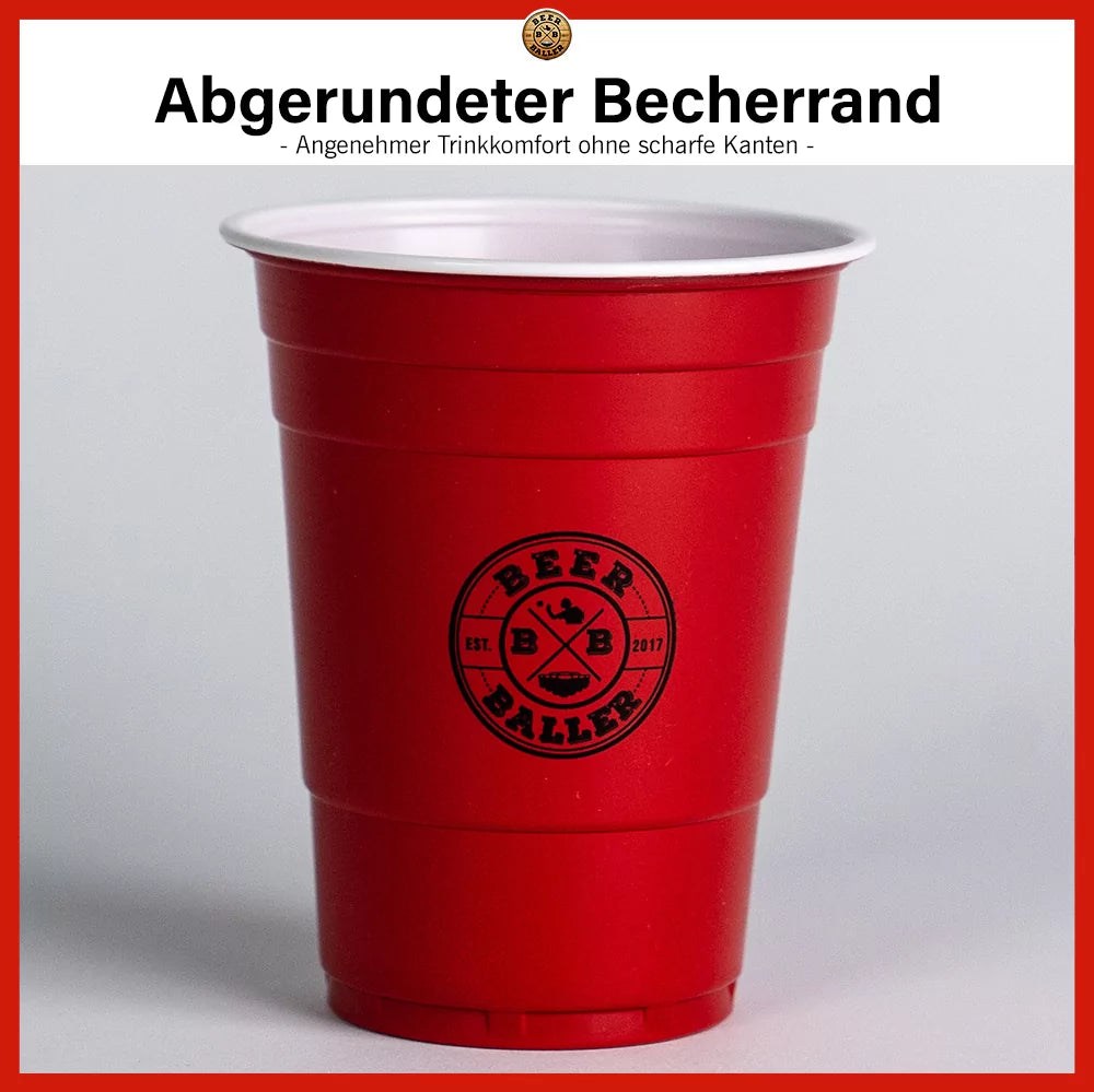 BEERPONG - Red Cups mit Logo Set