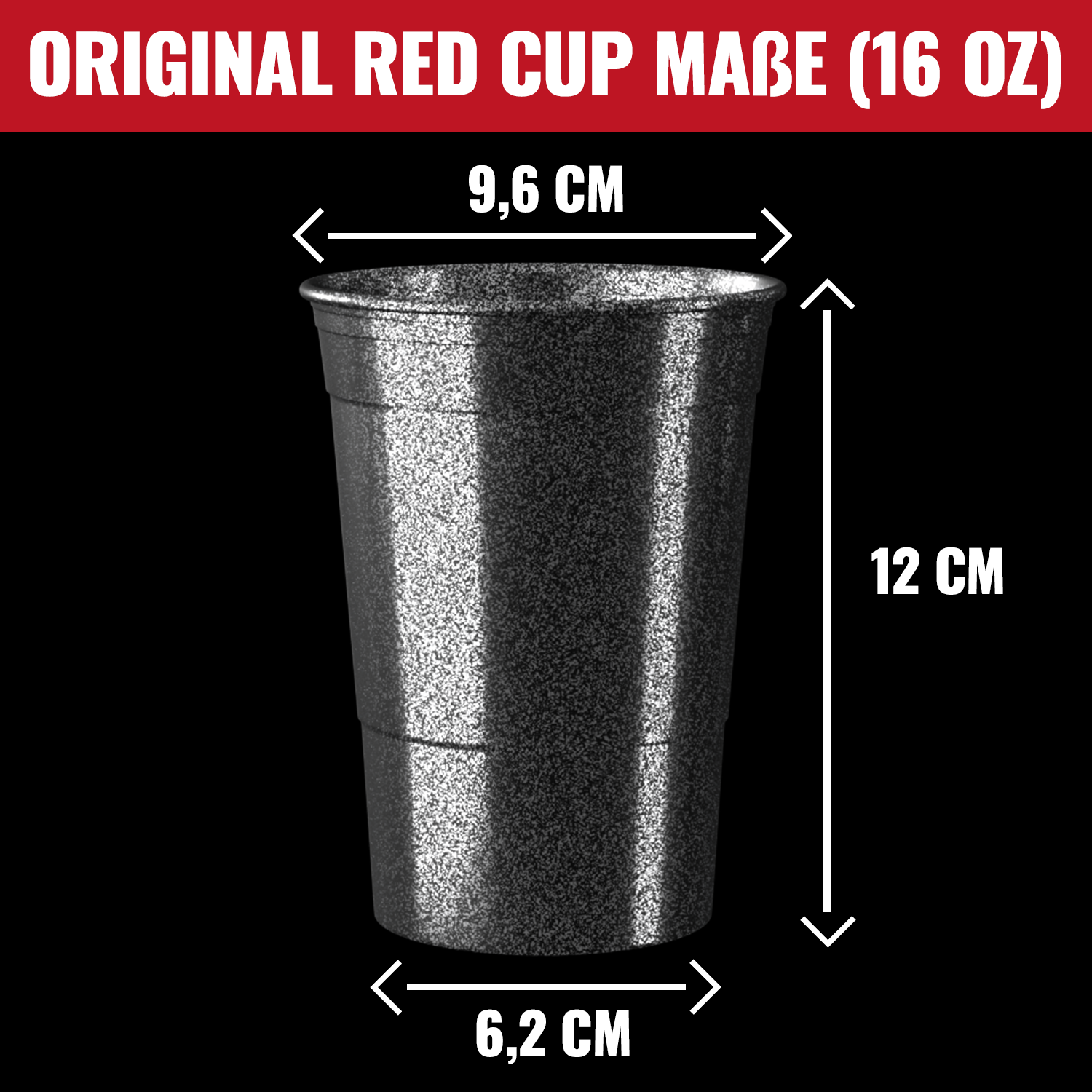 BEERPONG - Becher Set - extra stabil - Schwarz/Glitter
