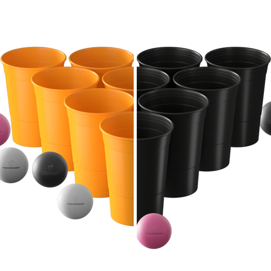 BEERPONG - Becher Set - extra stabil - Orange/Schwarz