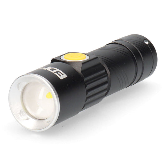 Taschenlampe LED EDM USB Aufladbar Zoom Mini Schwarz Aluminium 120 Lm