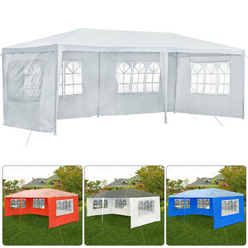 Pavillon 3x12m Unterstand Wasserdichter Baldachin Wandpavillon Unterstand mit Fenster ohne Top Outdoor Camping Travel