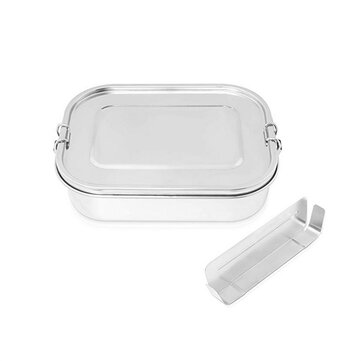 Charminer Lunchbox aus Edelstahl, Bento Box Metallversiegelte Lunchbox für auslaufsicheres Fassungsvermögen mit Fächern