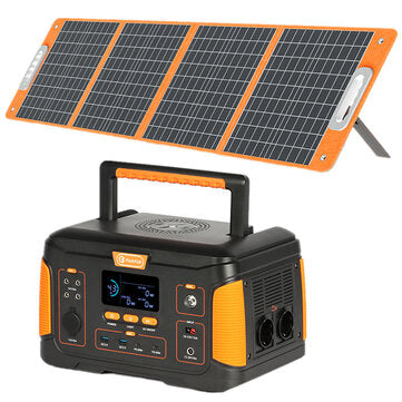 Blitzfisch J1000plus Tragbares Kraftwerk Satz mit 100 W Solarpanel 932 Wh Solargenerator Notfall Batterie Versorgungsset für Camping zu Hause im Freien
