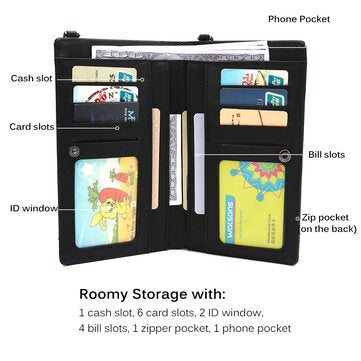 Fashion Folding mit Multi-Card Slots PU Leder Geldbörse Geldbeutel Handy Aufbewahrungstasche