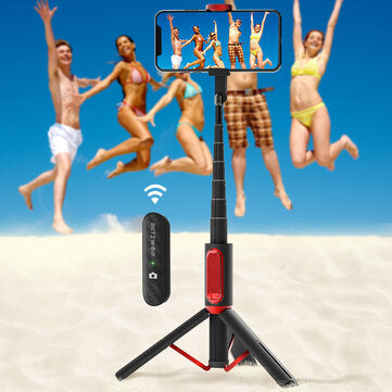 BlitzWolf® BW-BS10 All In One Tragbarer Bluetooth-Selfie-Stick, versteckte Telefonklemme mit einziehbarem Stativ