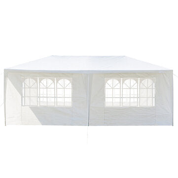 3 x 6 m Outdoor-Überdachung mit Sonnenschirm und Rahmen, Outdoor-Pavillon mit 4 abnehmbaren Seitenwänden, geeignet für Camping-Party-Hochzeitszelt