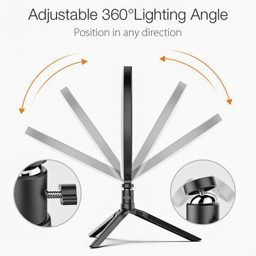 BlitzWolf® BW-SL3 10inch Dimmable LED Ring Light Stativ Stand USB Plug for TikTok Youtube Live Stream Makeup with Phone Clip