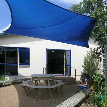 Regular Triangle/Right Triangle Blue Zelt Sunshade Sail Waterproof 280GSM Polyester 300D Oxford Farbic Protection Cover Markise Dekoration