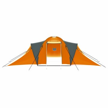 Wasserdichtes Campingzelt 6 ~ 9 Personen Tunnelzelt Großes Familienzelt für Camping Wandern Reisen Grau + Orange