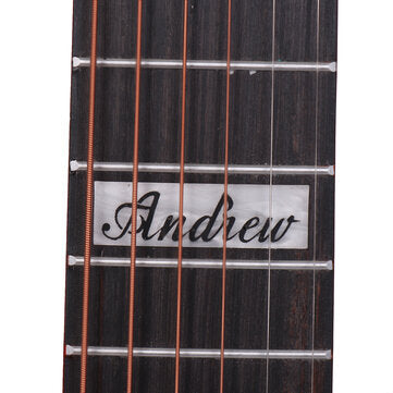 Gitarre Andrew 41-Zoll-Schallloch-Akustikgitarre mit Mahagoni-Gravur in Regenbogenfarben für Gitarristen