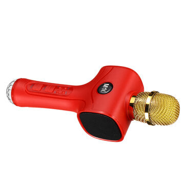 Bakeey M10 Drahtloses Bluetooth-Mikrofon 13W * 2 HIFI Stereo-Lautsprecher TF-Karte AUX-In Luminous 2600mAh Karaoke-Mikrofonrekorder KTV Singing Player