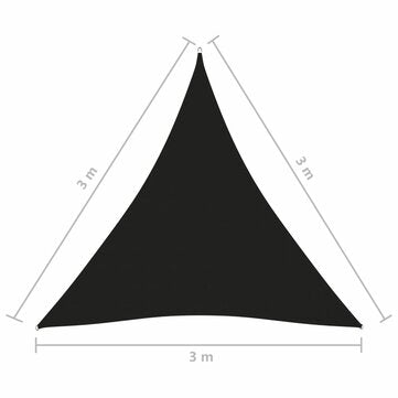 Zonnescherm driehoekig 3x3x3 m oxford stof zwart
