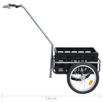 Fahrrad-Lastenanhänger mit 50 L faltbarer Transportbox Schwarz 150 kg