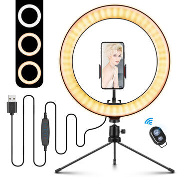 ELEGIANT EGL-02C 10,2 Zoll LED Ringlicht Selfie Dimmbare Ringlampe mit Stativständer Handyhalter 3 Lichtmodi für Video Live Broadcast Stream